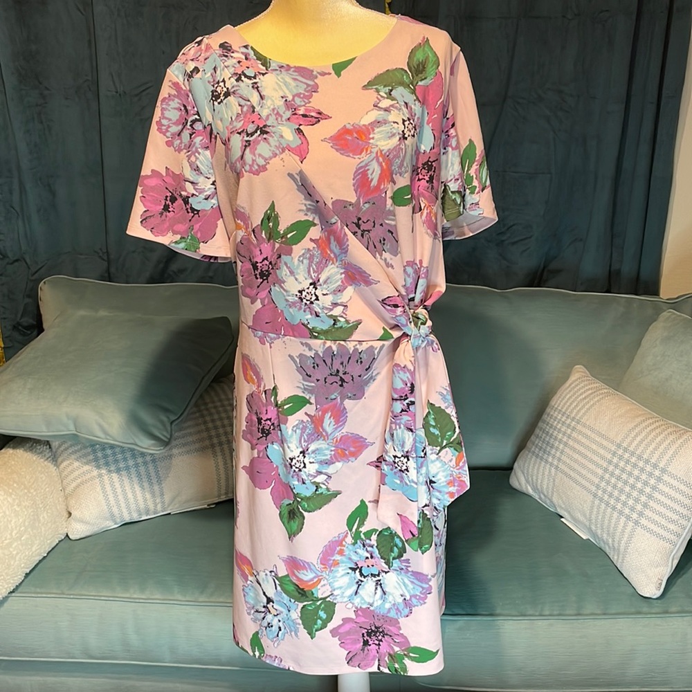 Phase Seven pink floral dress size 18 pre-worn good condition